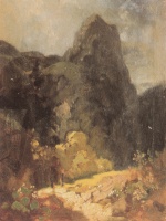 Carl Spitzweg  - Bilder Gemälde - Partie aus dem Hochgebirge