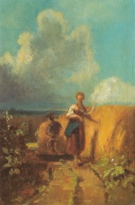 Carl Spitzweg  - Bilder Gemälde - Schnitterin am Ährenfeld