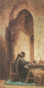 Carl Spitzweg  - Bilder Gemälde - Schreibender Mönch