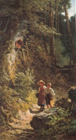 Carl Spitzweg  - Bilder Gemälde - Schulkinder im Walde
