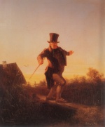 Carl Spitzweg  - paintings - Schwieriger Übergang