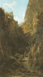 Carl Spitzweg  - paintings - Weg durch die Schlucht