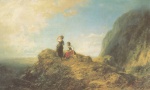 Carl Spitzweg  - Bilder Gemälde - Zwei Mädchen auf der Alm