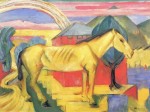 Franz Marc - Bilder Gemälde - Das lange gelbe Pferd