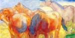 Franz Marc  - Peintures -  Grand tableau de chevaux Lenggries I