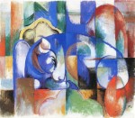 Franz Marc  - Bilder Gemälde - Liegender Stier I