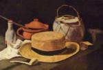 Vincent Willem van Gogh  - Peintures - Nature morte avec chapeau de paille et pipe