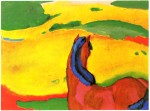 Franz Marc  - Bilder Gemälde - Pferde in Landschaft