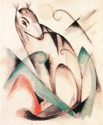 Franz Marc  - Bilder Gemälde - Sitzendes Fabeltier