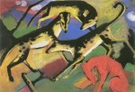 Franz Marc  - Bilder Gemälde - Spielende Hunde