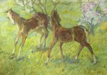 Franz Marc  - Bilder Gemälde - Springende Fohlen