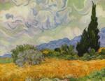 Vincent Willem van Gogh  - Bilder Gemälde - Weizenfeld mit Zypressen