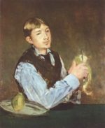 Edouard Manet - Bilder Gemälde - Birnenschäler (Portrait des Leon Leenhoff)
