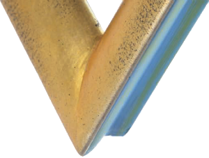 Bilderrahmen - Motiv Bilder Gemälde - Prag Echtsilber gold lasiert, blau 3 cm