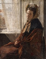 Fritz von Uhde - Bilder Gemälde - Alte Dame am Fenster
