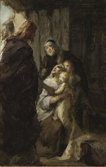 Fritz von Uhde - Bilder Gemälde - Christus ein krankes Kind heilend