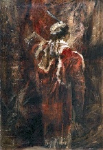 Fritz von Uhde  - Bilder Gemälde - Junge Frau mit Mandoline