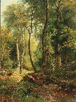 Fritz von Uhde  - Bilder Gemälde - Waldlandschaft
