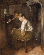 Fritz von Uhde  - Bilder Gemälde - Zwiegespräch