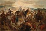 Theodore Chasseriau - Bilder Gemälde - Arab Horsemen Carrying Away their Dead