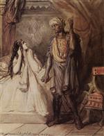 Theodore Chasseriau - Bilder Gemälde - Desdemona und Othello