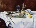 Edouard Manet  - Bilder Gemälde - Stillleben mit Lachs