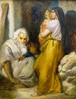 Theodore Chasseriau - Bilder Gemälde - Intérieur juif à Constantine