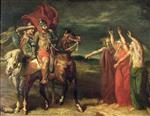 Theodore Chasseriau - Bilder Gemälde - Macbeth und die drei Hexen