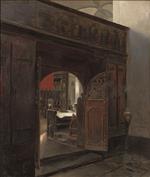 Andreas Achenbach  - paintings - A Church Interior