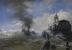 Andreas Achenbach  - paintings - A Tug Leaving the Port of Ostend
