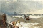 Andreas Achenbach  - paintings - An der Mole