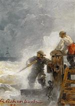 Andreas Achenbach - Bilder Gemälde - At the Pier