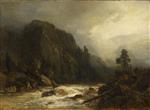 Andreas Achenbach  - paintings - Berglandschaft mit Bach