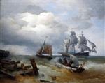 Andreas Achenbach  - paintings - Boote auf stürmischer See