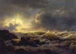 Andreas Achenbach  - paintings - Clearing Up - Coast of Sicily