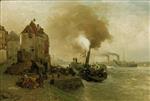 Andreas Achenbach  - paintings - Das Kohlentor am Düsseldorfer Rheinufer