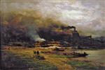 Andreas Achenbach  - paintings - Die Neusser Hütte in Heerdt