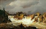 Andreas Achenbach - Bilder Gemälde - Die Trollhättan-Fälle