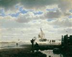 Andreas Achenbach  - Bilder Gemälde - Fischer am Strand