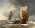 Andreas Achenbach  - Bilder Gemälde - Fischkutter auf stürmischer See