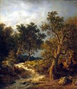 Andreas Achenbach  - Bilder Gemälde - Landscape with a Stream