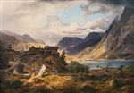 Andreas Achenbach  - Bilder Gemälde - Norwegische Gebirgslandschaft