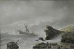 Andreas Achenbach  - Bilder Gemälde - Schiffbruch vor der Küste