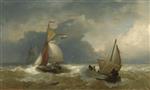 Andreas Achenbach  - Bilder Gemälde - Schifffahrt auf bewegter See