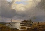 Andreas Achenbach  - Bilder Gemälde - Skandinavische Landschaft