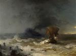 Andreas Achenbach  - Bilder Gemälde - Sturm auf dem Meer
