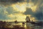 Andreas Achenbach  - Bilder Gemälde - The Ebb Tide