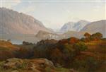 Oswald Achenbach - Bilder Gemälde - Blick auf Bellagio am Comer See
