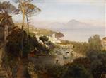 Oswald Achenbach - Bilder Gemälde - Blick von Sorrent auf Capri