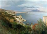 Oswald Achenbach - Bilder Gemälde - Blick über den Golf von Neapel